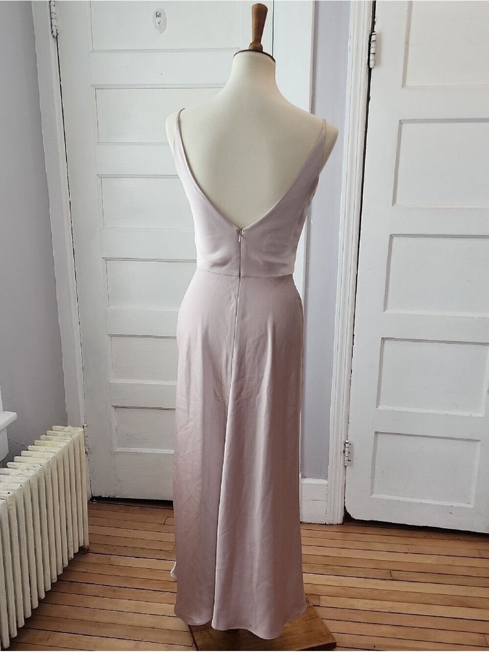 Jenny Yoo Marla Dress Luxe Satin Prom Bridesmaid Dress- Prosecco, Size 6 - Picture 4 of 16